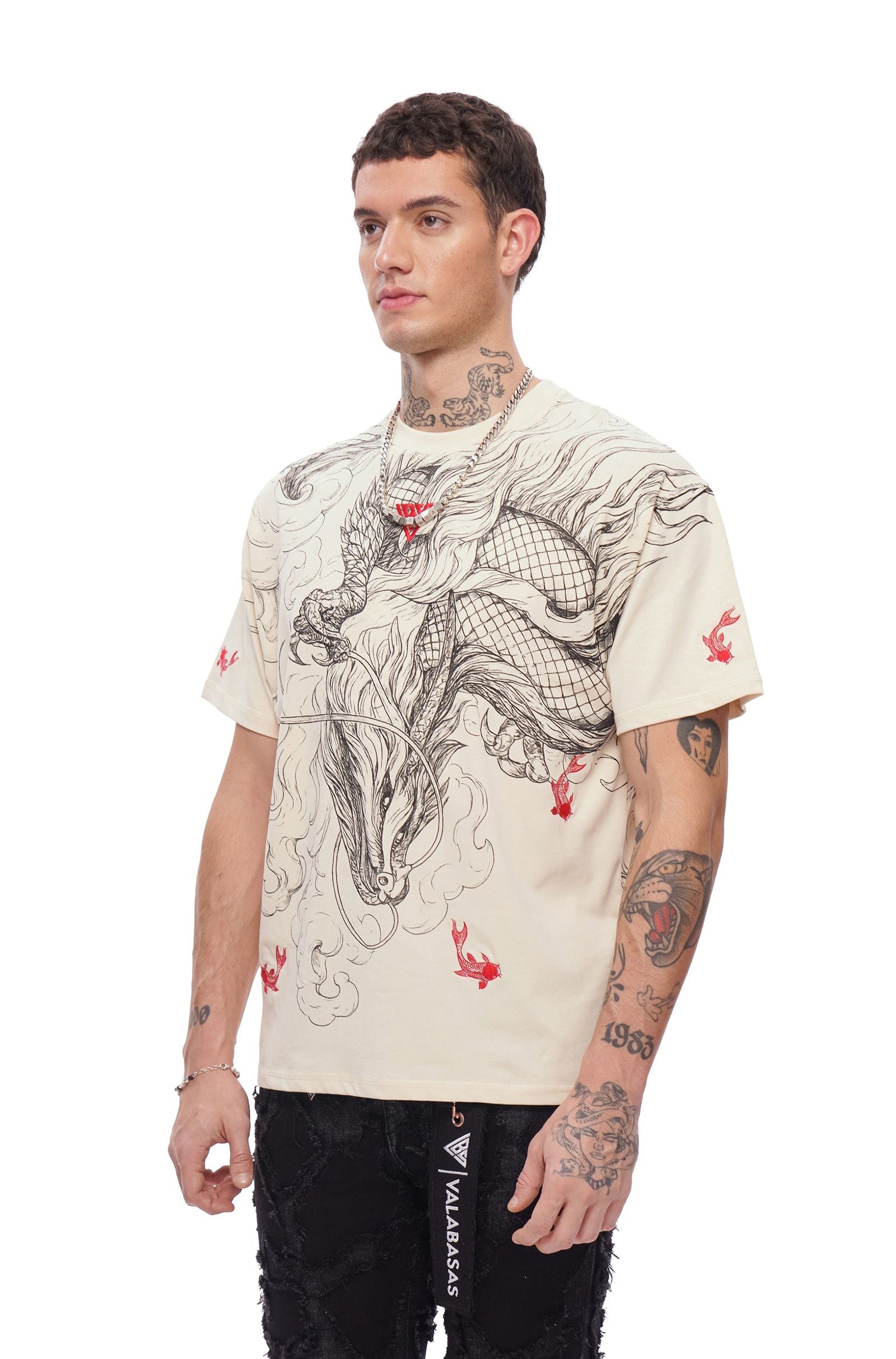 Valabasas Mythic Flow Tee - Beige Denim Exchange