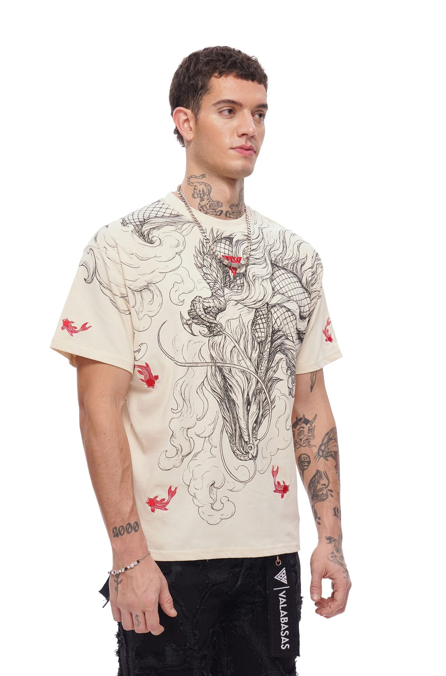 Valabasas Mythic Flow Tee - Beige Denim Exchange