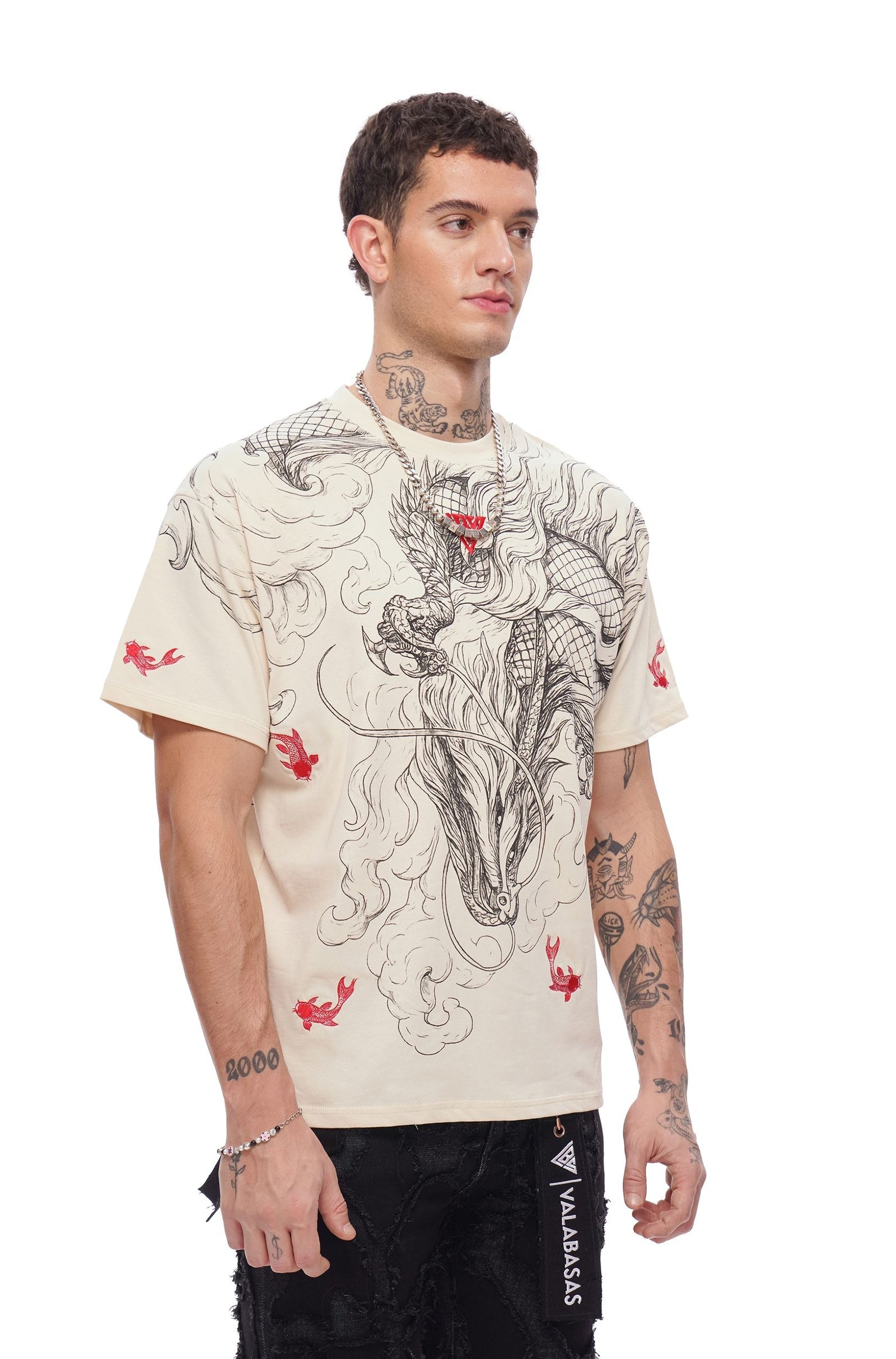 Valabasas Mythic Flow Tee - Beige Denim Exchange