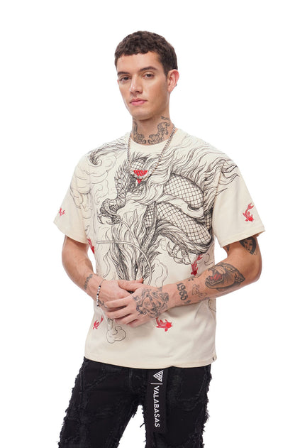 Valabasas Mythic Flow Tee - Beige Denim Exchange