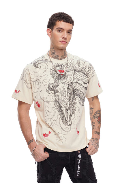 Valabasas Mythic Flow Tee - Beige Denim Exchange