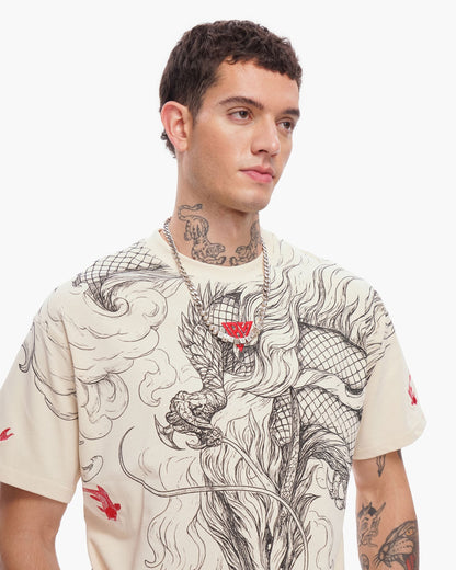 Valabasas Mythic Flow Tee - Beige Denim Exchange