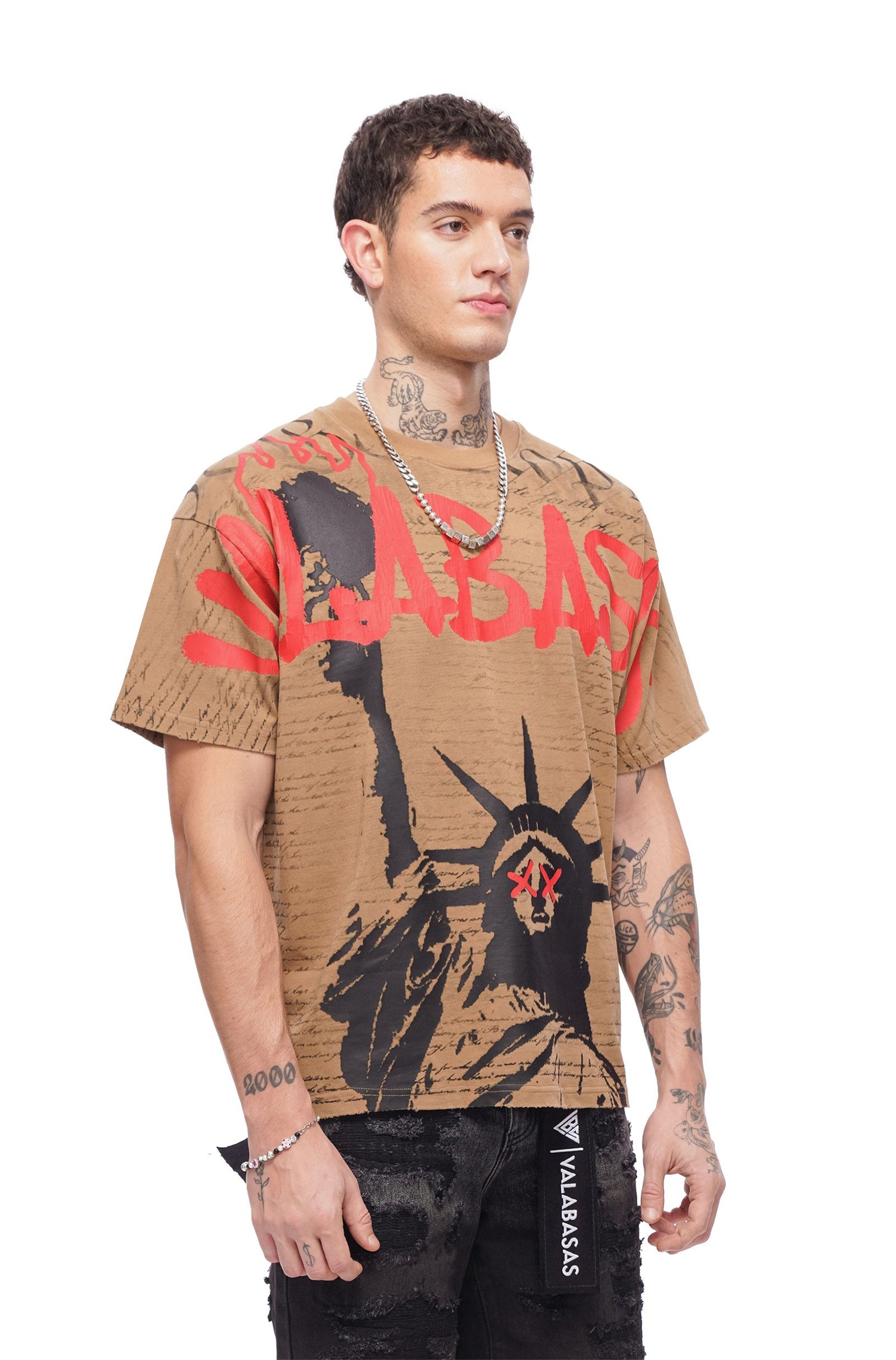 Valabasas Freedom Tee - Khaki Denim Exchange