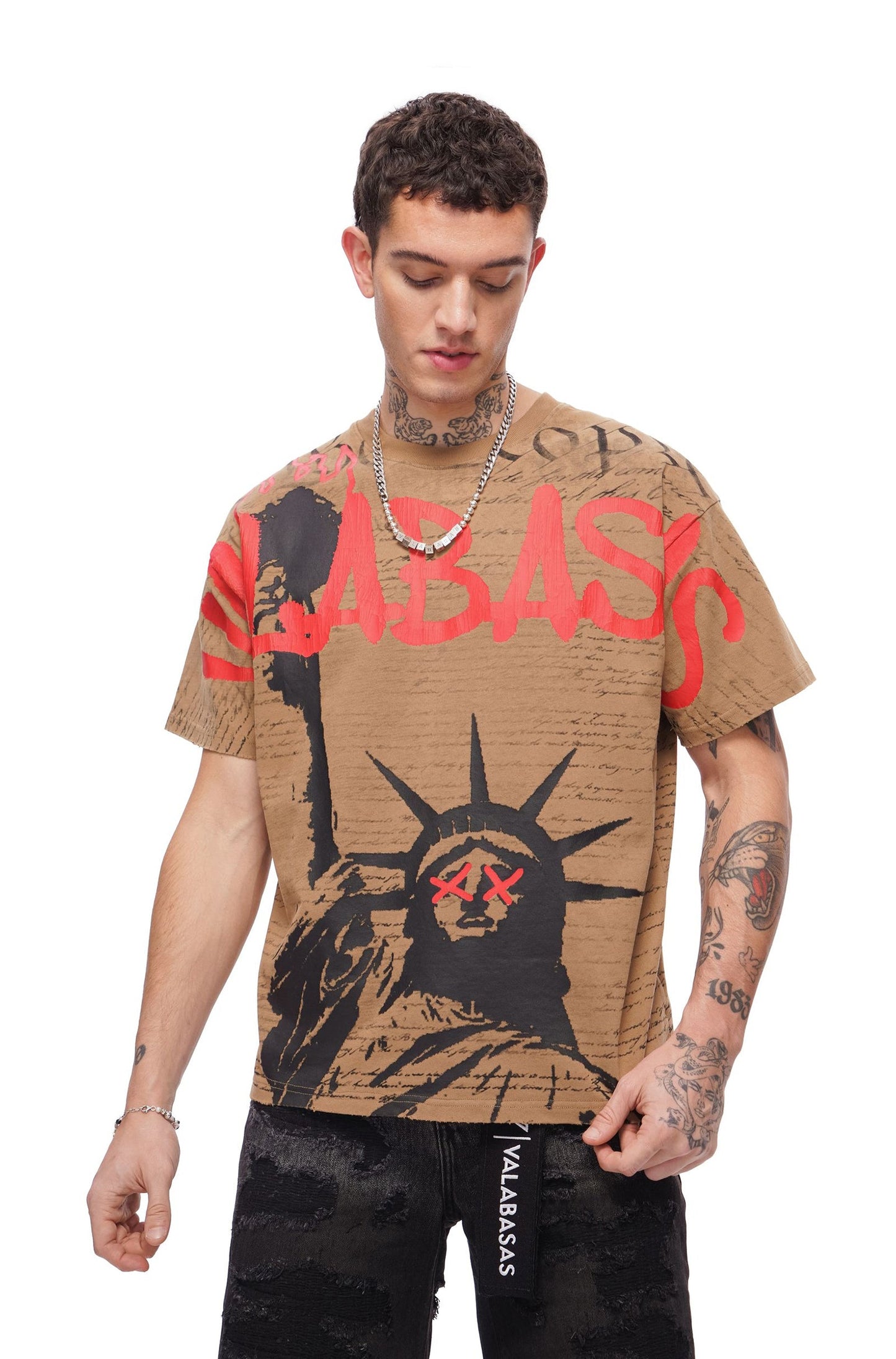 Valabasas Freedom Tee - Khaki Denim Exchange