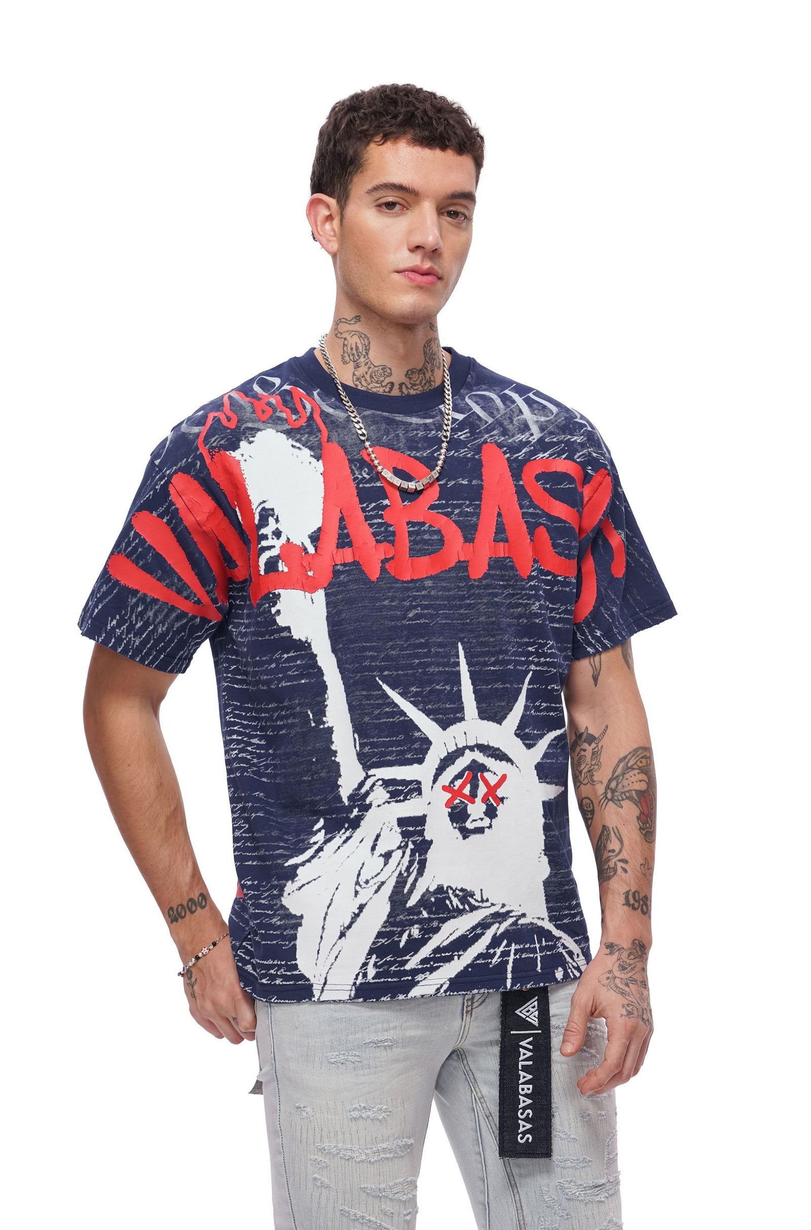 Valabasas Freedom Tee - Navy Blue Denim Exchange