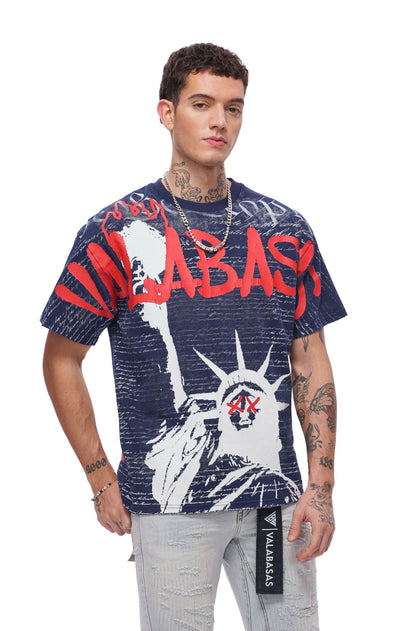 Valabasas Freedom Tee - Navy Blue Denim Exchange