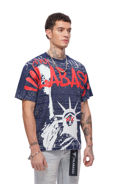 Valabasas Freedom Tee - Navy Blue Denim Exchange