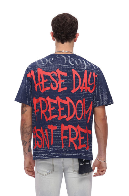 Valabasas Freedom Tee - Navy Blue Denim Exchange