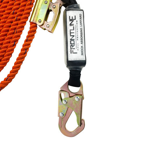 Frontline VLPR3L Premium Vertical Lifeline with Openable Rope Grab and Shock Pack 50' VM Hardware