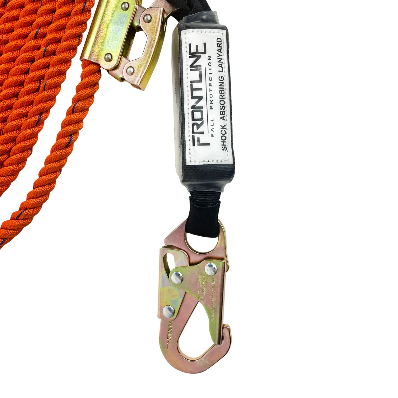 Frontline VLPR3L Premium Vertical Lifeline with Openable Rope Grab and Shock Pack 100' VM Hardware