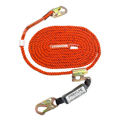 Frontline VLPR3L Premium Vertical Lifeline with Openable Rope Grab and Shock Pack 50' VM Hardware