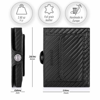 Valencia Full Grain Leather Trifold Wallet with Coin Pocket Trusador