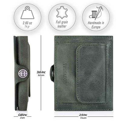 Valencia Full Grain Leather Trifold Wallet with Coin Pocket Trusador