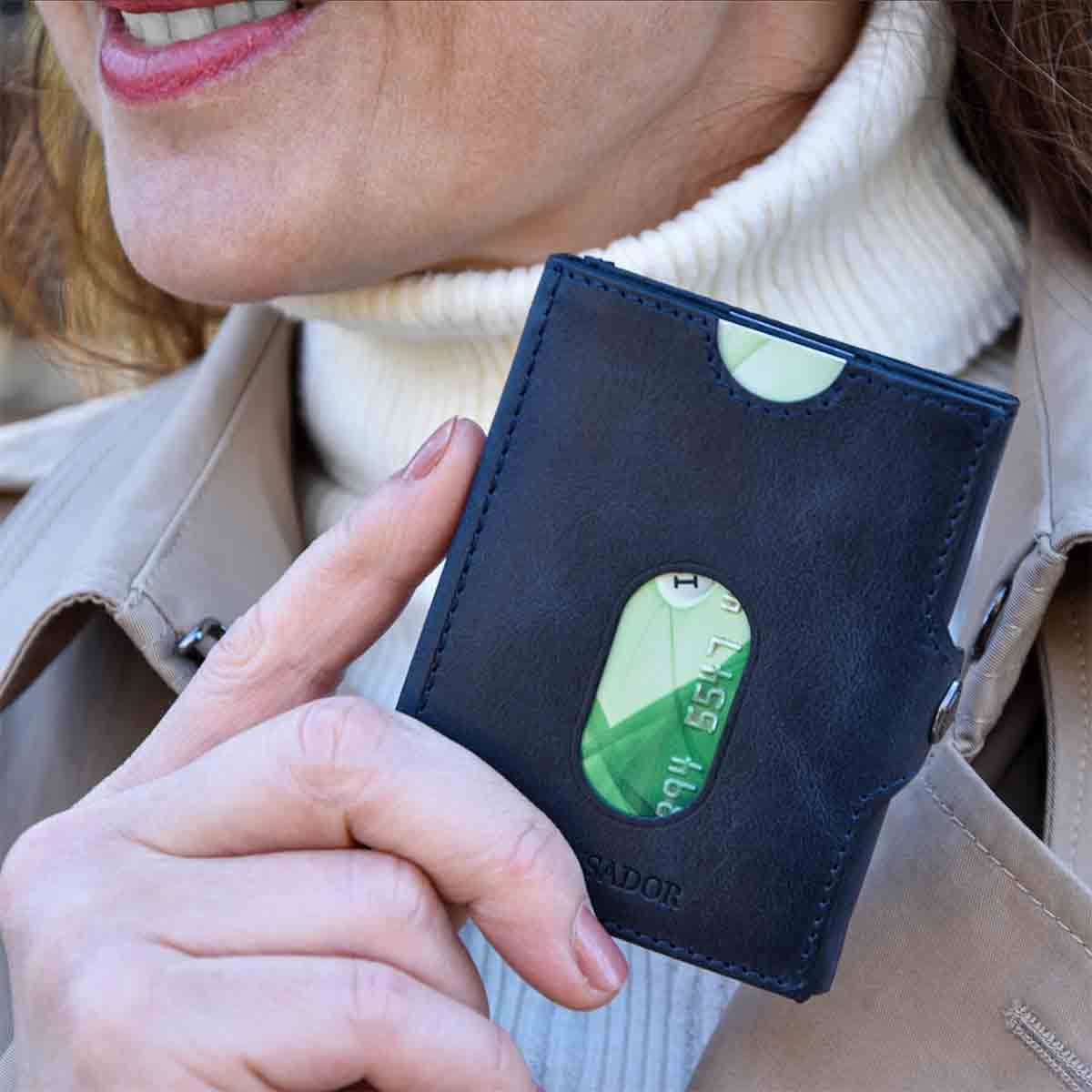 Valencia Full Grain Leather Trifold Wallet with Coin Pocket Trusador