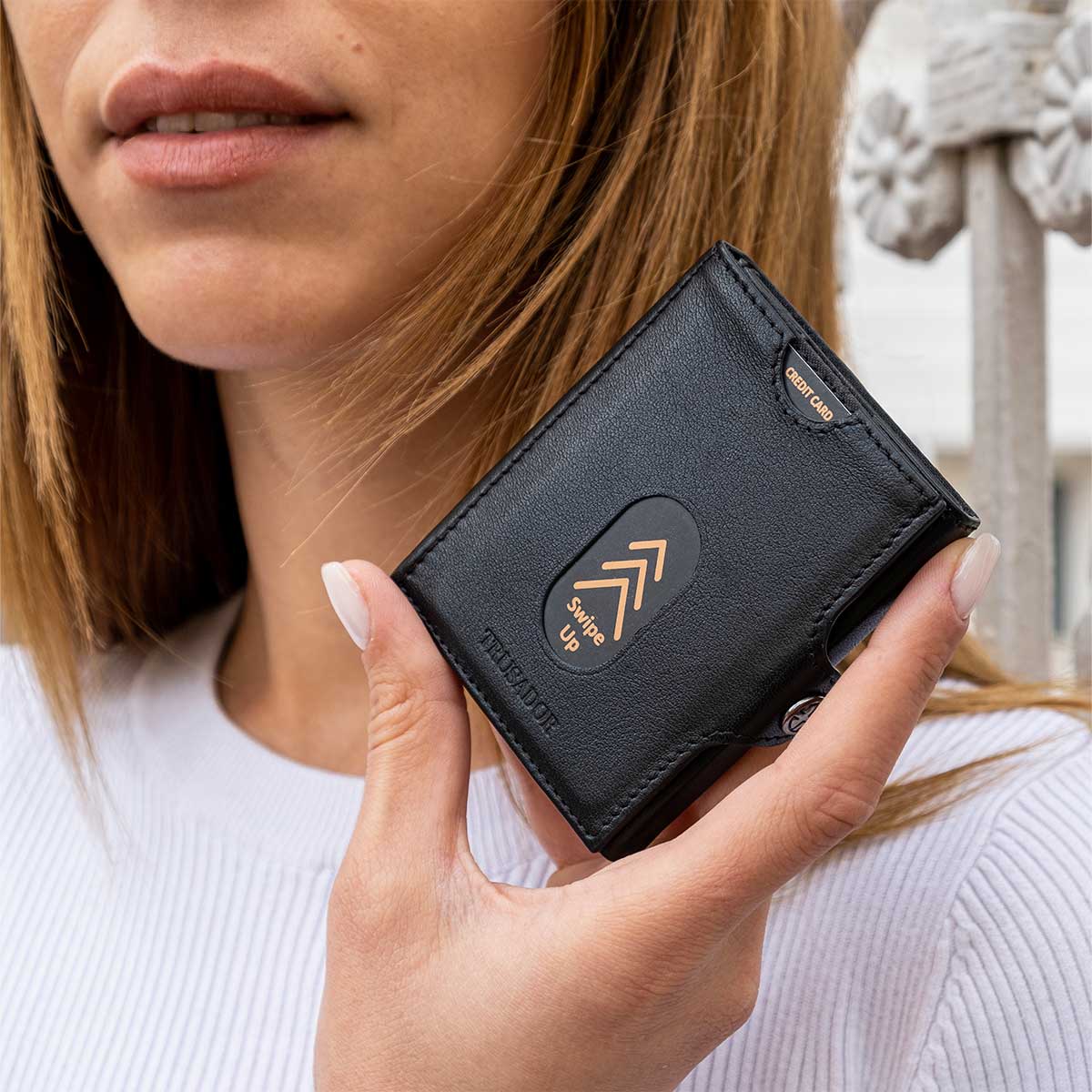 Valencia Full Grain Leather Trifold Wallet with Coin Pocket Trusador