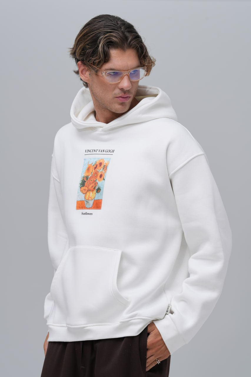 Van Gogh "Sunflowers" Graphic Hoodie Withinblack