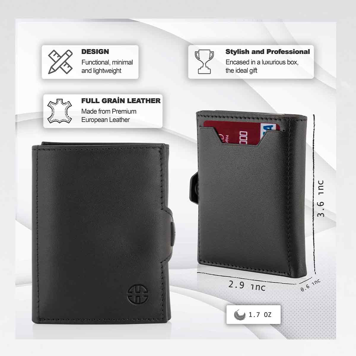 Verona Front Pocket Trifold Leather Wallet Trusador