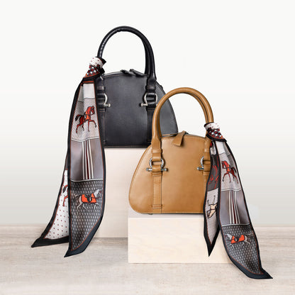 Kella - Horse Bit Vanity Luxury Leather handbag in Black Urban-Equestrian
