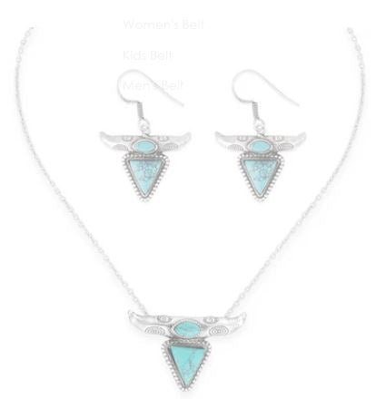 Desert Heart Turquoise Necklace and Earring Set Country in My Heart