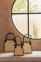 Citra Leather and Rattan Tote Bag Village Thrive