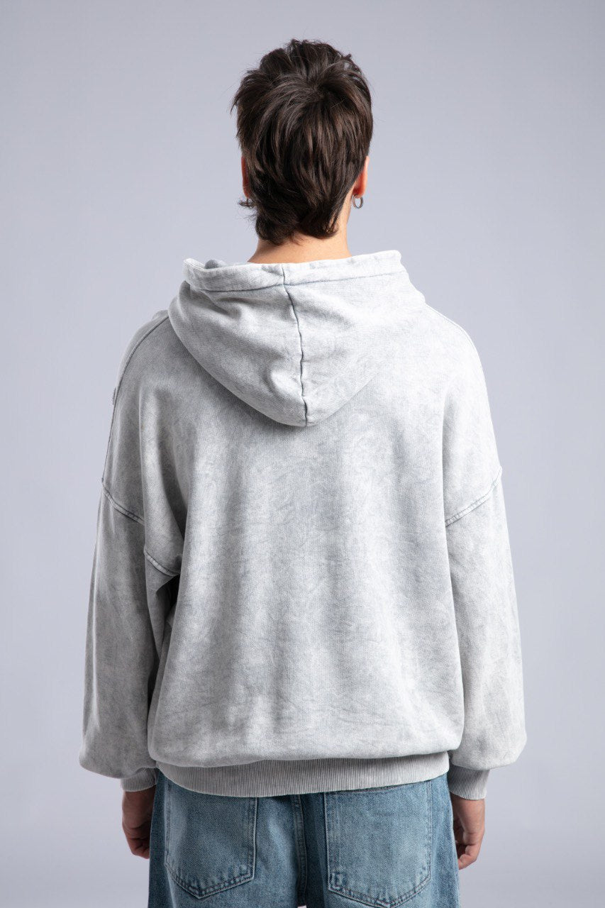 Vintage Distressed Hoodie - Oversized Washed Pullover Sweatshirt Withinblack