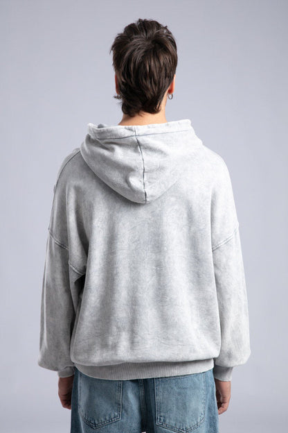 Vintage Distressed Hoodie - Oversized Washed Pullover Sweatshirt Withinblack