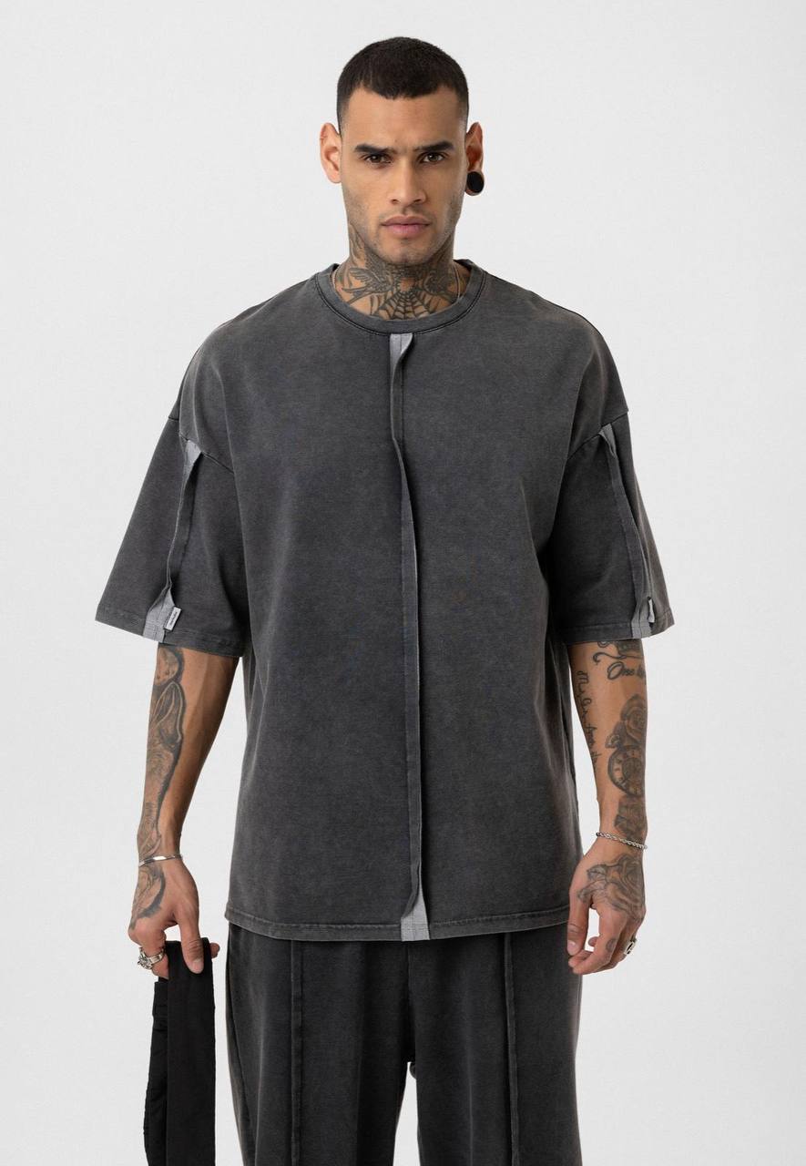 Vintage Washed Look Oversized Tracksuit Set Withinblack