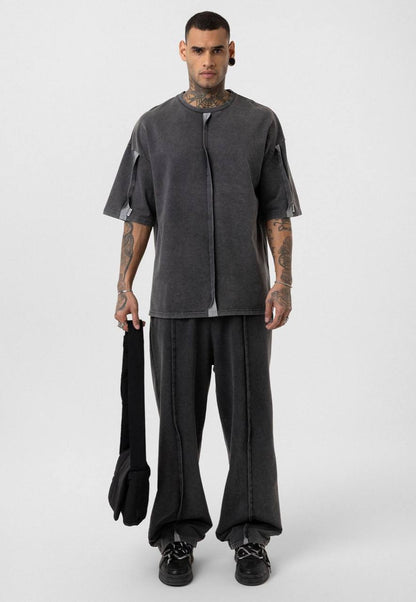 Vintage Washed Look Oversized Tracksuit Set Withinblack