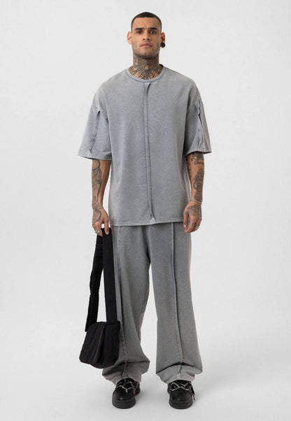 Vintage Washed Look Oversized Tracksuit Set Withinblack
