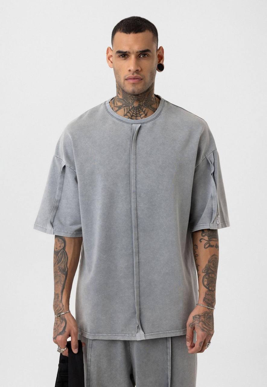 Vintage Washed Look Oversized Tracksuit Set Withinblack