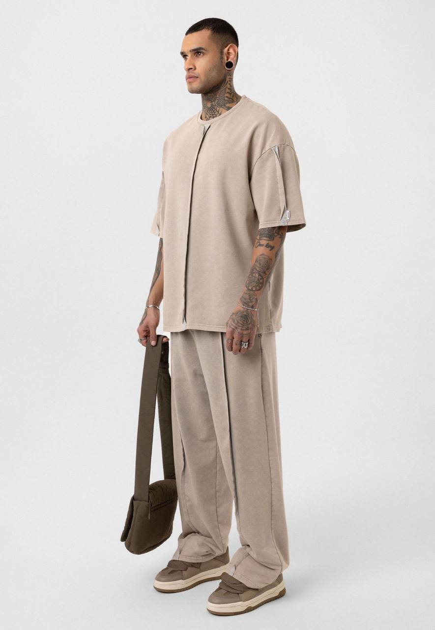 Vintage Washed Look Oversized Tracksuit Set Withinblack