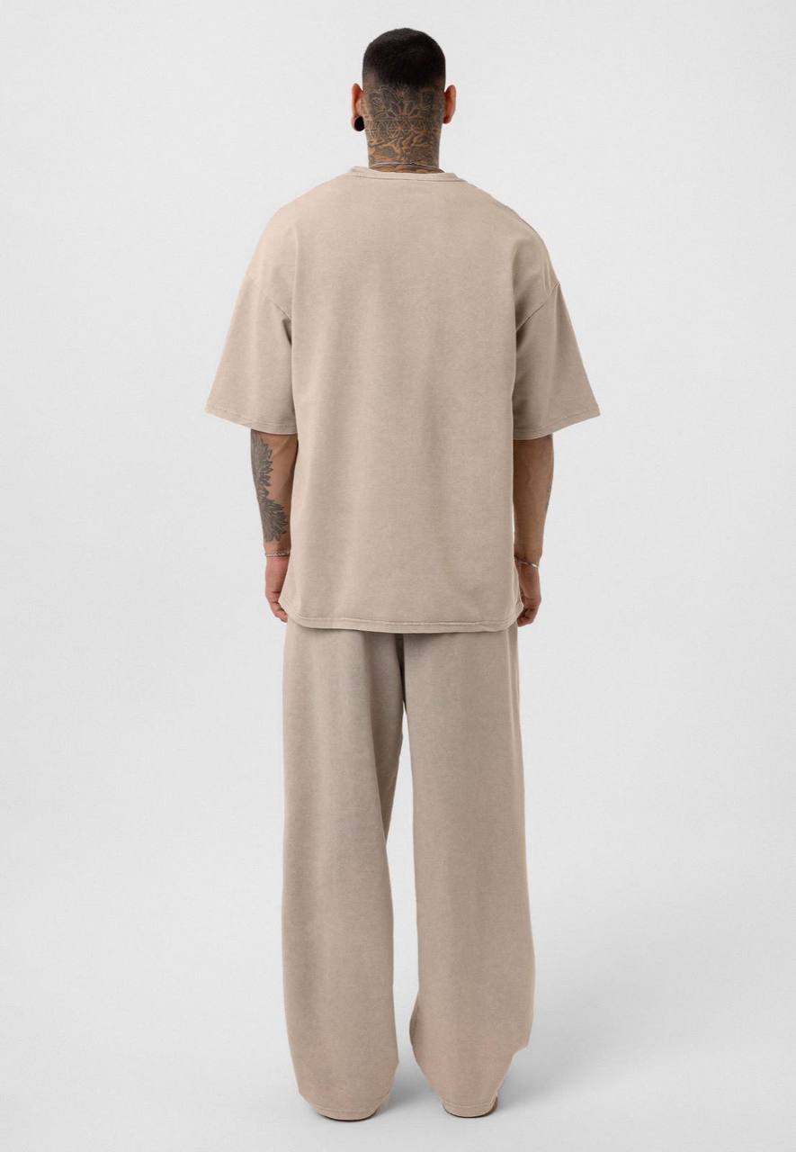 Vintage Washed Look Oversized Tracksuit Set Withinblack