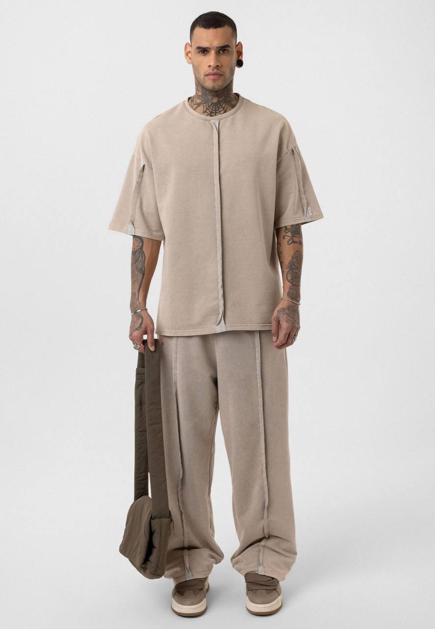 Vintage Washed Look Oversized Tracksuit Set Withinblack