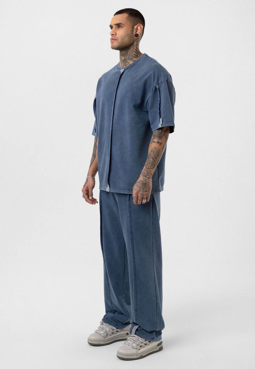 Vintage Washed Look Oversized Tracksuit Set Withinblack