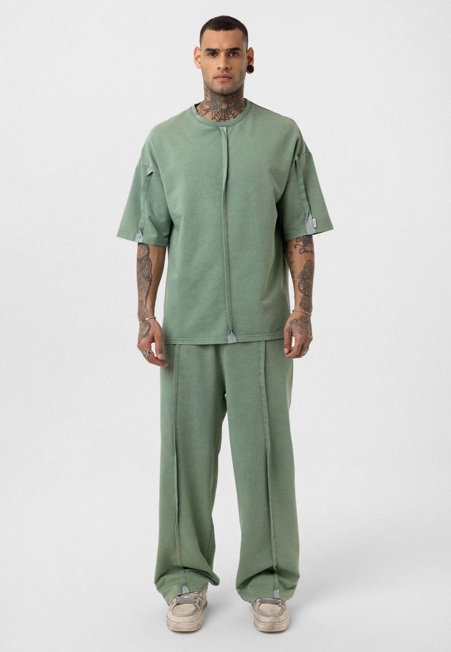 Vintage Washed Look Oversized Tracksuit Set Withinblack