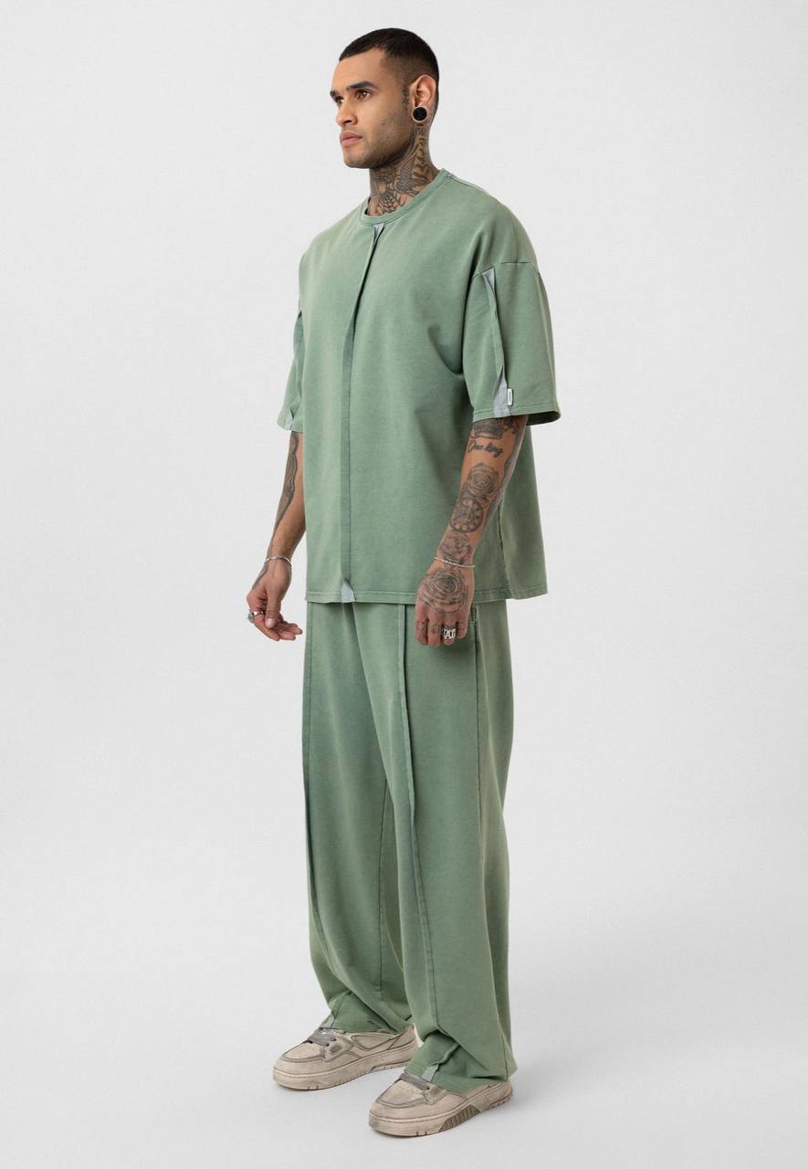 Vintage Washed Look Oversized Tracksuit Set Withinblack