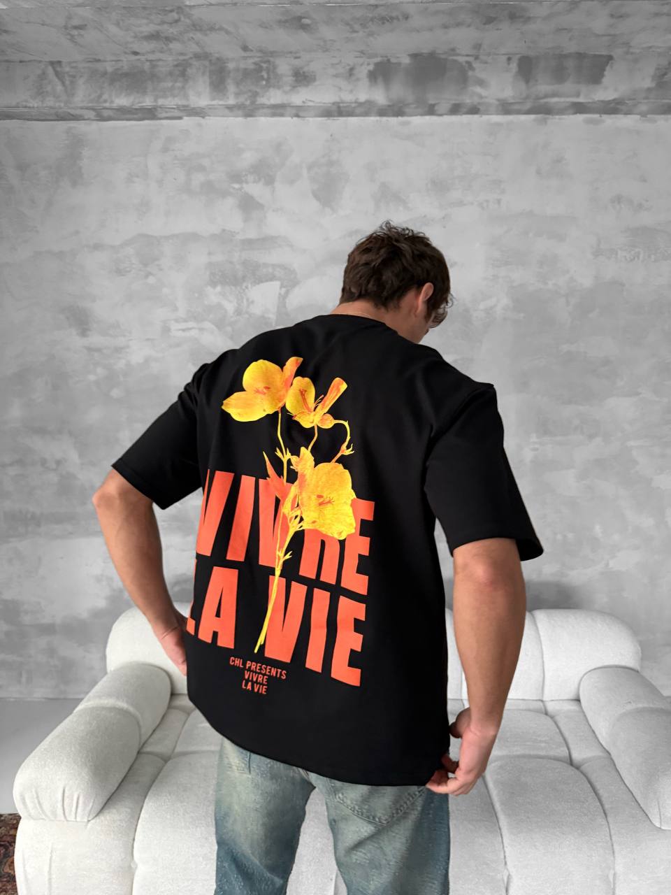 Vivre La Vie Floral Graphic Cotton Tee Withinblack