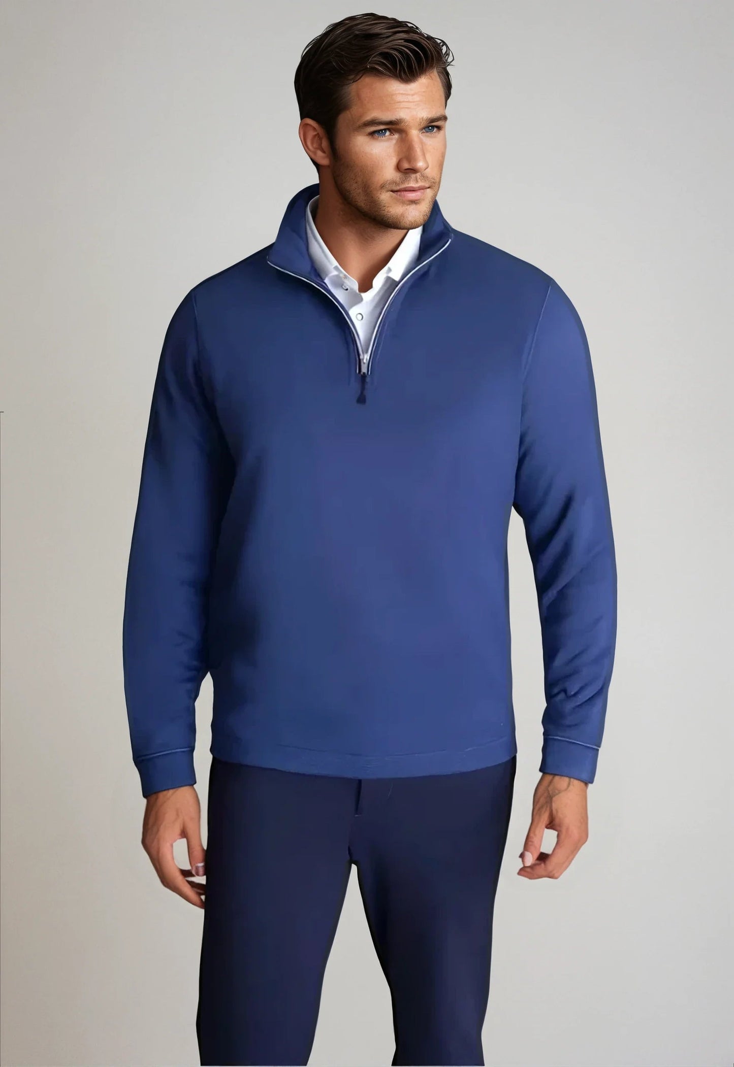 Voey Quarter Zip Sweatshirt - Tokyo Blue Buki
