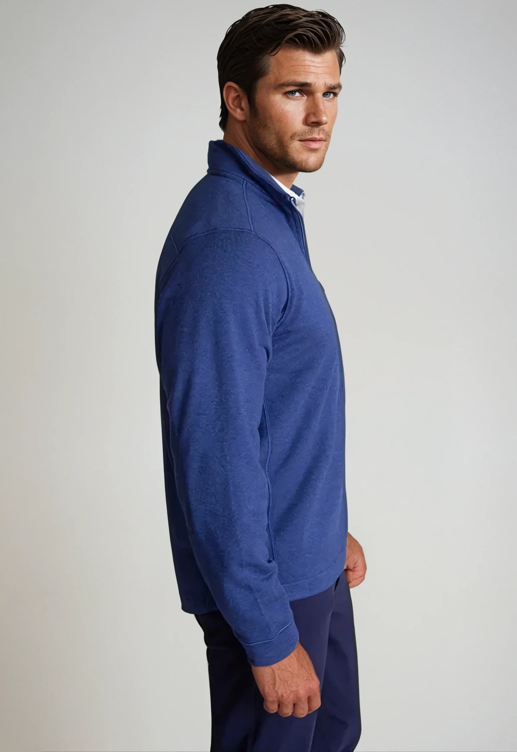 Voey Quarter Zip Sweatshirt - Tokyo Blue Buki
