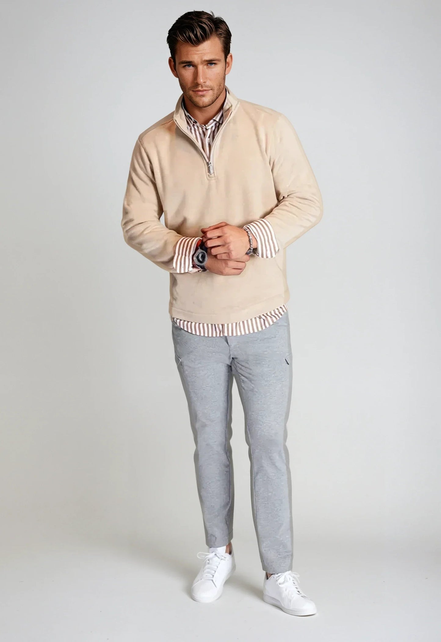 Voey Quarter Zip Sweatshirt - Camel Buki