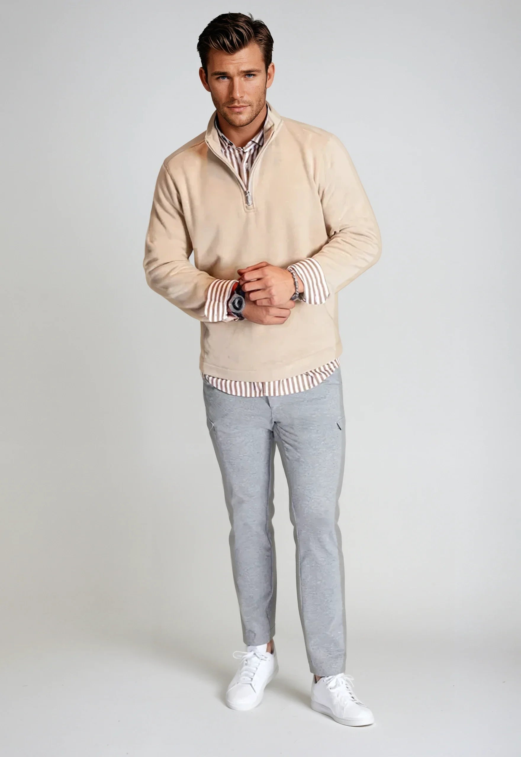 Voey Quarter Zip Sweatshirt - Camel Buki