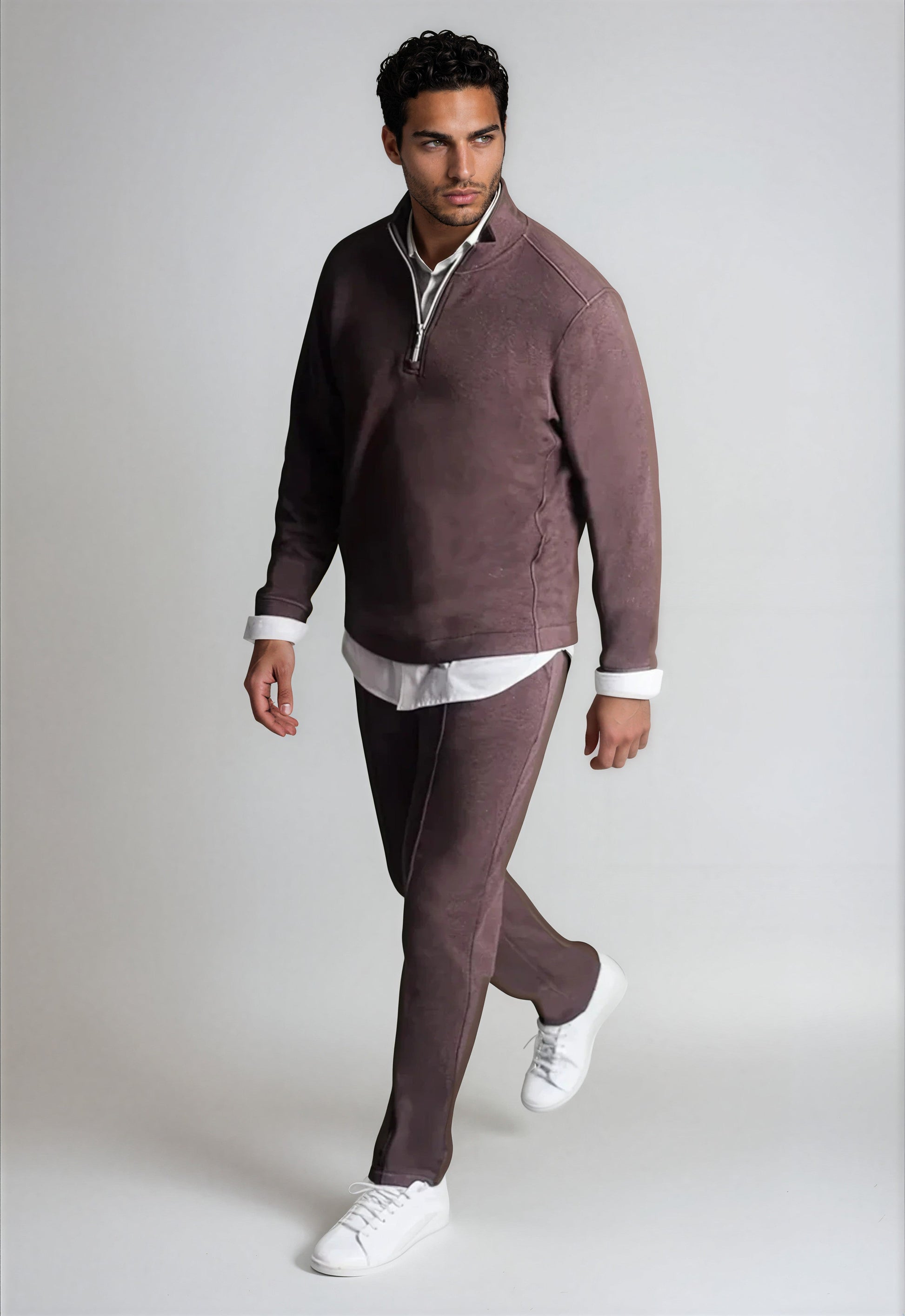 Voey Quarter Zip Sweatshirt - Espresso Buki