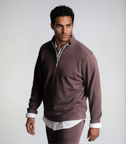 Voey Quarter Zip Sweatshirt - Espresso Buki