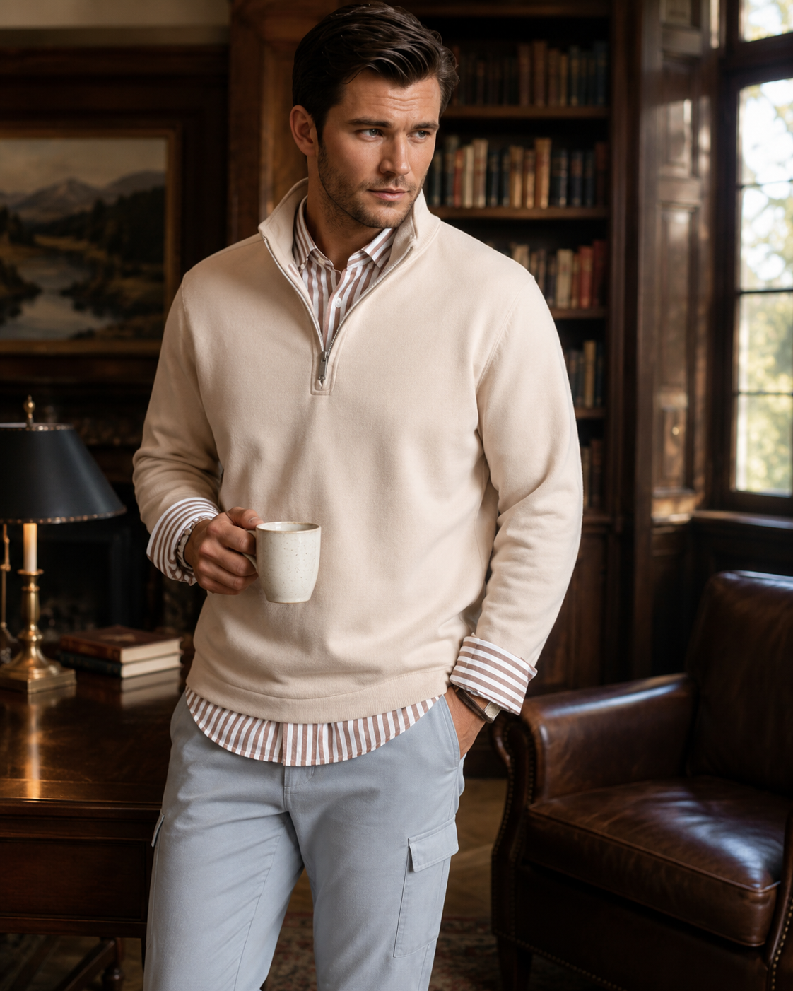 Voey Quarter Zip Sweatshirt - Camel Buki