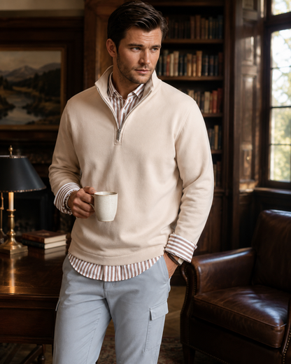 Voey Quarter Zip Sweatshirt - Camel Buki