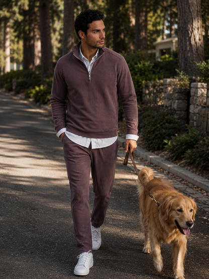 Voey Quarter Zip Sweatshirt - Espresso Buki