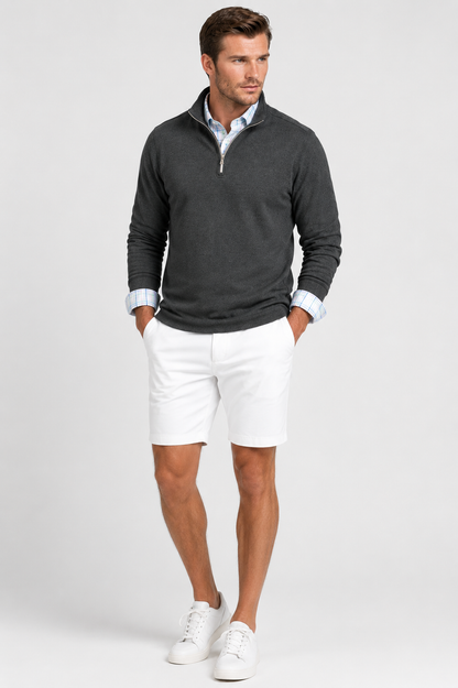 Voey Quarter Zip Sweatshirt - Charcoal Gray Buki