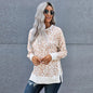 Women's Hoodless Sweater in Leopard Print