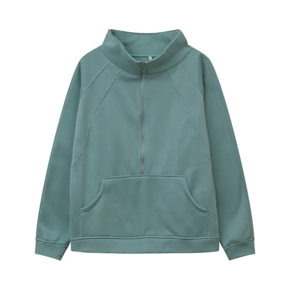 Autumn/Winter Women's Plush Half Zipper Sweatshirt