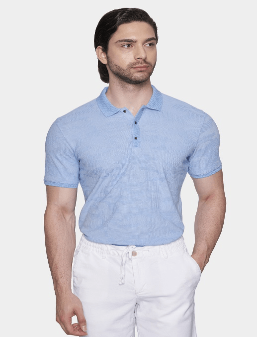The Mercerized Cotton Polo (Summer Sky Blue) Bright Moons